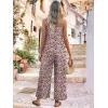 image:imageJumpsuits for Women 2026 Summer Rompers Boho Floral Overalls Casual Wide Leg Long Pant One Piece Vacation OutfitsRed Flower1