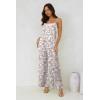 image:imageJumpsuits for Women 2026 Summer Rompers Boho Floral Overalls Casual Wide Leg Long Pant One Piece Vacation OutfitsWhite 1