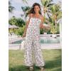 image:imageJumpsuits for Women 2026 Summer Rompers Boho Floral Overalls Casual Wide Leg Long Pant One Piece Vacation OutfitsWhite 1