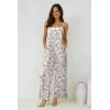 image:imageJumpsuits for Women 2026 Summer Rompers Boho Floral Overalls Casual Wide Leg Long Pant One Piece Vacation OutfitsWhite 1