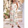 image:imageJumpsuits for Women 2026 Summer Rompers Boho Floral Overalls Casual Wide Leg Long Pant One Piece Vacation OutfitsWhite