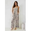 image:imageJumpsuits for Women 2026 Summer Rompers Boho Floral Overalls Casual Wide Leg Long Pant One Piece Vacation OutfitsWhite 2