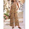 image:imageJumpsuits for Women 2026 Summer Rompers Boho Floral Overalls Casual Wide Leg Long Pant One Piece Vacation OutfitsYellow2
