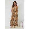 image:imageJumpsuits for Women 2026 Summer Rompers Boho Floral Overalls Casual Wide Leg Long Pant One Piece Vacation OutfitsYellow2