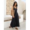 image:imageJumpsuits for Women 2026 Summer Sleeveless Casual Loose Wide Leg Long Pant Rompers One Piece Beach Vacation OutfitsBlack