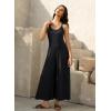 image:imageJumpsuits for Women 2026 Summer Sleeveless Casual Loose Wide Leg Long Pant Rompers One Piece Beach Vacation OutfitsBlack