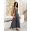 image:imageJumpsuits for Women 2026 Summer Sleeveless Casual Loose Wide Leg Long Pant Rompers One Piece Beach Vacation OutfitsDark Grey