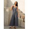 image:imageJumpsuits for Women 2026 Summer Sleeveless Casual Loose Wide Leg Long Pant Rompers One Piece Beach Vacation OutfitsDark Grey