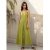 image:imageJumpsuits for Women 2026 Summer Sleeveless Casual Loose Wide Leg Long Pant Rompers One Piece Beach Vacation OutfitsGreen