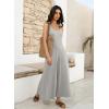 image:imageJumpsuits for Women 2026 Summer Sleeveless Casual Loose Wide Leg Long Pant Rompers One Piece Beach Vacation OutfitsLight Grey