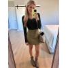 image:imageLong Sleeve Shirts for Women Lace V Neck Ribbed Fitted TShirt Dressy Business Casual Blouses 2026 Trendy Fall TopsBlack