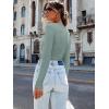 image:imageLong Sleeve Shirts for Women Lace V Neck Ribbed Fitted TShirt Dressy Business Casual Blouses 2026 Trendy Fall TopsGrayish Green