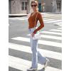 image:imageLong Sleeve Shirts for Women Lace V Neck Ribbed Fitted TShirt Dressy Business Casual Blouses 2026 Trendy Fall TopsOrange