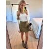 image:imageLong Sleeve Shirts for Women Lace V Neck Ribbed Fitted TShirt Dressy Business Casual Blouses 2026 Trendy Fall TopsWhite
