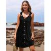 image:imageSummer Dresses for Women 2026 Sleeveless Floral Boho Swimsuit Cover Ups Casual Button Beach Vacation Tank SundressesBlack