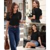 image:imageWomens Dressy Casual Blouses Puff Short Sleeve Lace Pleated Tops Business Work Shirts 2026 Trendy Summer T ShirtBlack