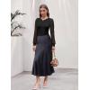 image:imageWomens Mesh Long Sleeve Shirts 2025 Fall Ribbed Knit Fitted Tops Business Dressy Casual Work BlousesBlack