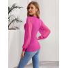 image:imageWomens Mesh Long Sleeve Shirts 2025 Fall Ribbed Knit Fitted Tops Business Dressy Casual Work BlousesRose Pink