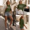image:imageWomens Oversized T Shirts Graphic Tees Summer Short Sleeve Casual Loose Crewneck Basic Tunic Tops Trendy 2026Army Green