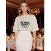 image:imageWomens Oversized T Shirts Graphic Tees Summer Short Sleeve Casual Loose Crewneck Basic Tunic Tops Trendy 2026Beige