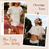 image:imageWomens Oversized T Shirts Graphic Tees Summer Short Sleeve Casual Loose Crewneck Basic Tunic Tops Trendy 2026Beige2