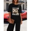 image:imageWomens Oversized T Shirts Graphic Tees Summer Short Sleeve Casual Loose Crewneck Basic Tunic Tops Trendy 2026Black Cat