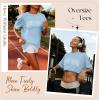 image:imageWomens Oversized T Shirts Graphic Tees Summer Short Sleeve Casual Loose Crewneck Basic Tunic Tops Trendy 2026Blue