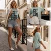 image:imageWomens Oversized T Shirts Graphic Tees Summer Short Sleeve Casual Loose Crewneck Basic Tunic Tops Trendy 2026Green