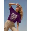 image:imageWomens Oversized T Shirts Graphic Tees Summer Short Sleeve Casual Loose Crewneck Basic Tunic Tops Trendy 2026Purple Flower 1