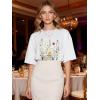 image:imageWomens Oversized T Shirts Graphic Tees Summer Short Sleeve Casual Loose Crewneck Basic Tunic Tops Trendy 2026White Flower1