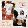 image:imageWomens Oversized T Shirts Graphic Tees Summer Short Sleeve Casual Loose Crewneck Basic Tunic Tops Trendy 2026White Flower1
