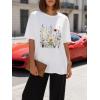 image:imageWomens Oversized T Shirts Graphic Tees Summer Short Sleeve Casual Loose Crewneck Basic Tunic Tops Trendy 2026White Flower1