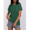 image:imageWomens Short Sleeve Tops Pleated Crewneck Loose Fit T Shirt Business Casual Dressy Work Shirts 2026 Summer BlousesGreen