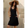 image:imageWomens Summer Dress 2026 Sleeveless Floral Boho Sundress Swimsuit Coverup Casual Loose Beach Vacation Tank DressesBlack