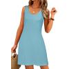 image:imageWomens Summer Dress 2026 Sleeveless Floral Boho Sundress Swimsuit Coverup Casual Loose Beach Vacation Tank DressesBlue