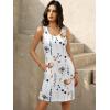 image:imageWomens Summer Dress 2026 Sleeveless Floral Boho Sundress Swimsuit Coverup Casual Loose Beach Vacation Tank DressesFloral White 1