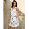 image:imageWomens Summer Dress 2026 Sleeveless Floral Boho Sundress Swimsuit Coverup Casual Loose Beach Vacation Tank DressesFloral White 1