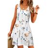 image:imageWomens Summer Dress 2026 Sleeveless Floral Boho Sundress Swimsuit Coverup Casual Loose Beach Vacation Tank DressesFloral White 1