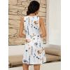 image:imageWomens Summer Dress 2026 Sleeveless Floral Boho Sundress Swimsuit Coverup Casual Loose Beach Vacation Tank DressesFloral White 1