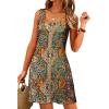 image:imageWomens Summer Dress 2026 Sleeveless Floral Boho Sundress Swimsuit Coverup Casual Loose Beach Vacation Tank DressesMulticolor Print 4