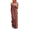 image:imageJumpsuits for Women 2026 Summer Rompers Boho Floral Overalls Casual Wide Leg Long Pant One Piece Vacation OutfitsRed Dot