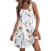 image:imageWomens Summer Dress 2026 Sleeveless Floral Boho Sundress Swimsuit Coverup Casual Loose Beach Vacation Tank DressesFloral White 1
