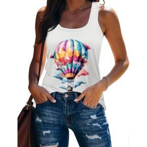 image:imageBeach Vacation Clothes for Women Sleeveless Graphic Tees Tank Tops 2026 Summer Casual Loose Fit Shirts CamisoleWhite 1