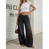image:imageTrendy Queen Womens High Waisted Wide Leg Barrel Jeans Stretch Baggy Flare Denim PantsBlack
