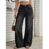 image:imageTrendy Queen Womens High Waisted Wide Leg Barrel Jeans Stretch Baggy Flare Denim PantsBlack