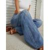 image:imageTrendy Queen Womens High Waisted Wide Leg Barrel Jeans Stretch Baggy Flare Denim PantsBlue