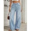 image:imageTrendy Queen Womens High Waisted Wide Leg Barrel Jeans Stretch Baggy Flare Denim PantsLight Blue