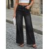 image:imageTrendy Queen Womens Wide Leg Jeans  High Waisted Baggy Pants Soft Comfort Cotton Denim with a Relaxed FitBlack