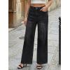 image:imageTrendy Queen Womens Wide Leg Jeans  High Waisted Baggy Pants Soft Comfort Cotton Denim with a Relaxed FitBlack