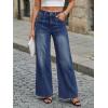 image:imageTrendy Queen Womens Wide Leg Jeans  High Waisted Baggy Pants Soft Comfort Cotton Denim with a Relaxed FitBluing